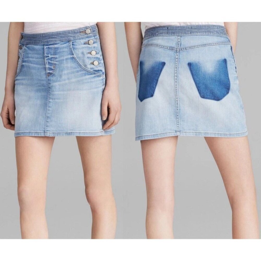 Marc by Marc Jacobs Women’s Size 2 Denim Mini Skirt Button Detail Light Wash